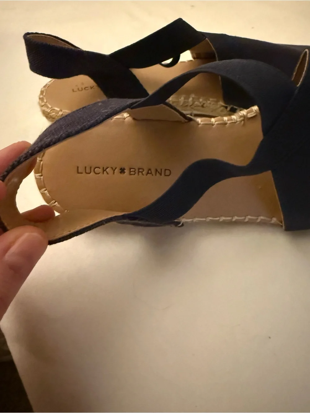 Navy Lucky brand espadrilles, size 9